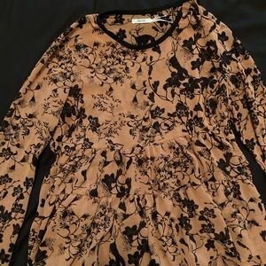 Orange and black bunny rabbit blouse, XS